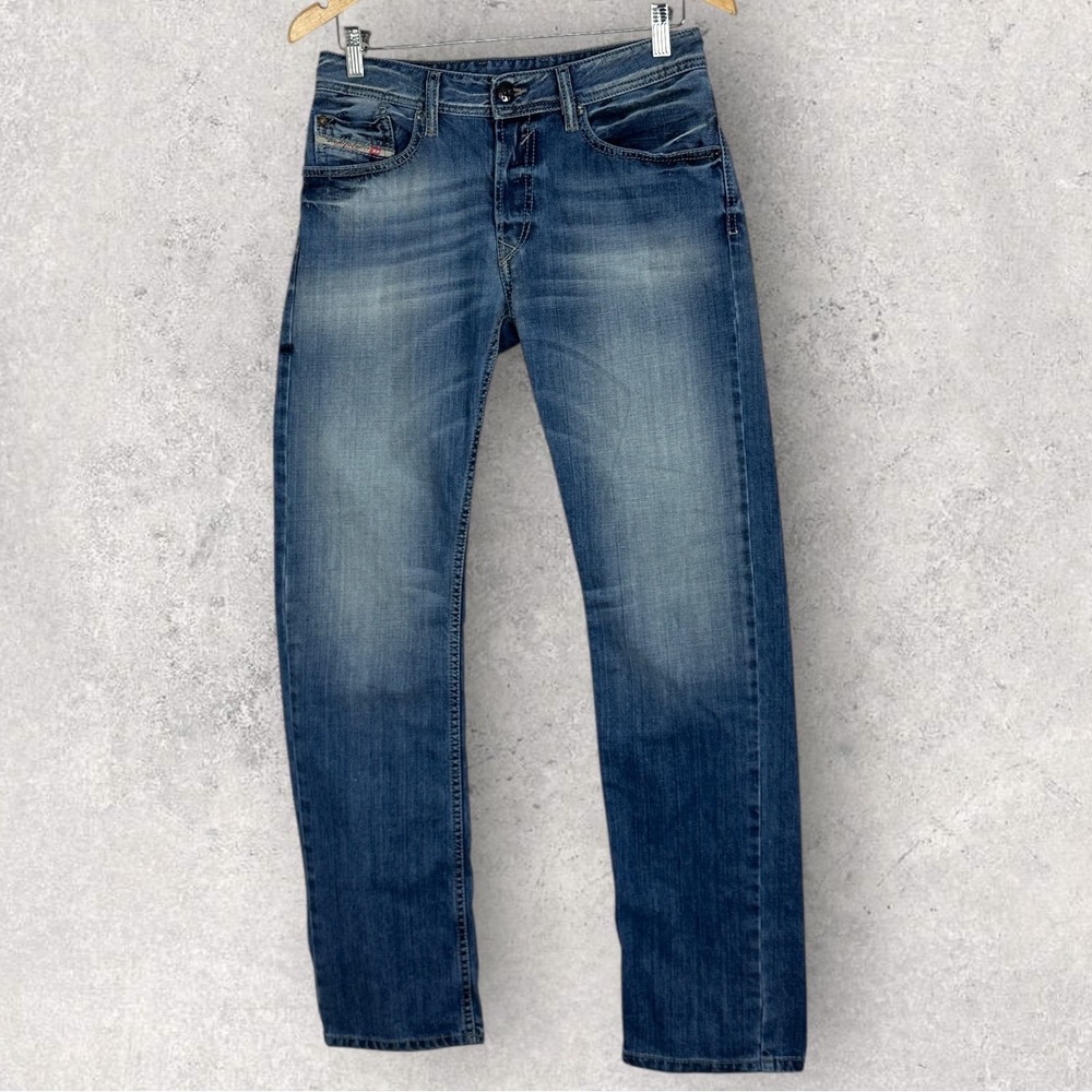 DIESEL Waykee‎ Regular Straight Jeans Mens Size 28 x 32 Blue Button Fly Denim